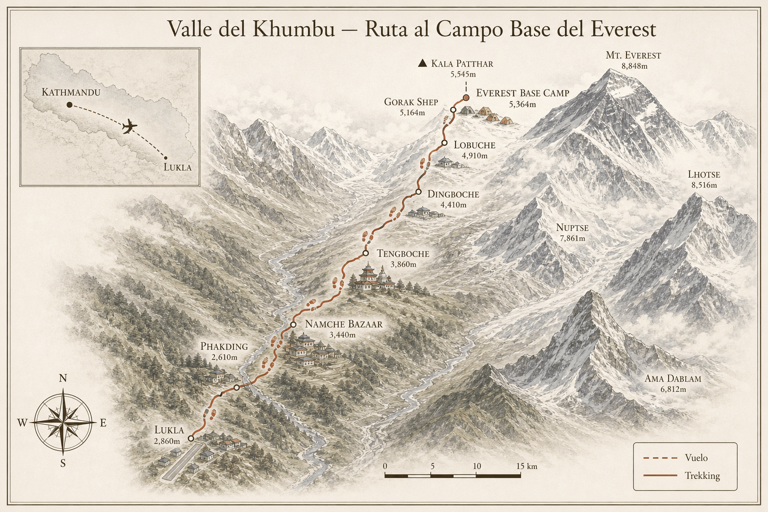 Mapa Everest Base Camp