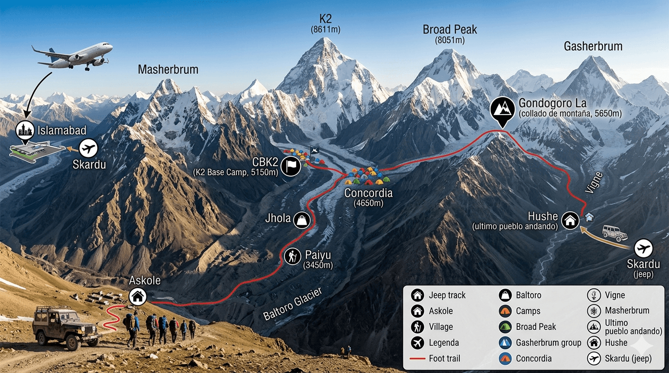 Mapa K2 Base Camp